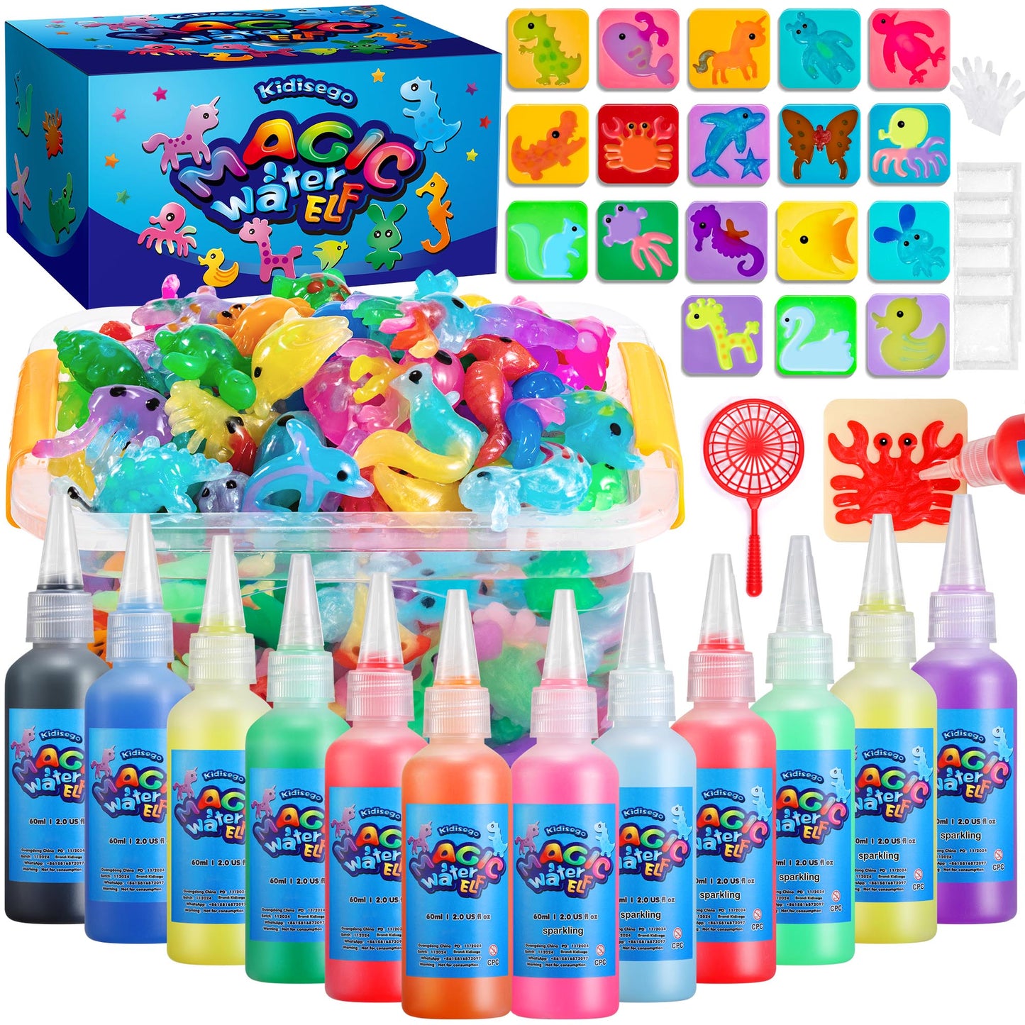 Kidisego 12 Bottle Magic Water Elf Toy Kit-18 Molds